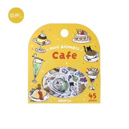 BGM Mini Mini Animals Foil-stamped Flake Seal - Cafe - Default Title by Techo Treats Stationery
