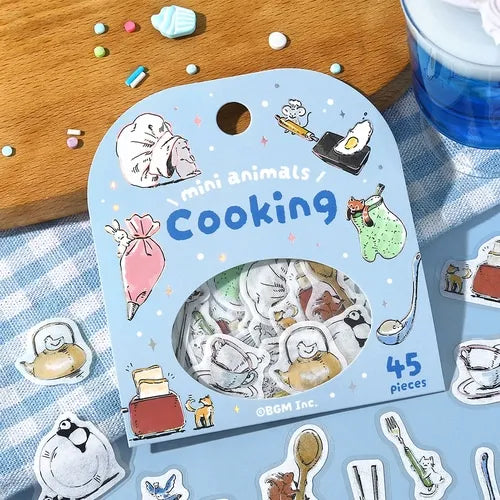 BGM Mini Mini Animals Foil-stamped Flake Seal - Cooking - Default Title by Techo Treats Stationery