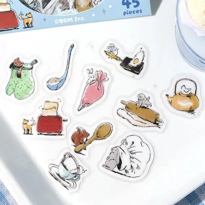 BGM Mini Mini Animals Foil-stamped Flake Seal - Cooking - Default Title by Techo Treats Stationery