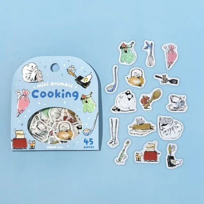 BGM Mini Mini Animals Foil-stamped Flake Seal - Cooking - Default Title by Techo Treats Stationery
