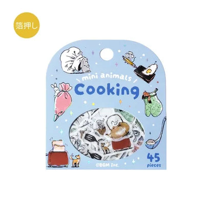 BGM Mini Mini Animals Foil-stamped Flake Seal - Cooking - Default Title by Techo Treats Stationery