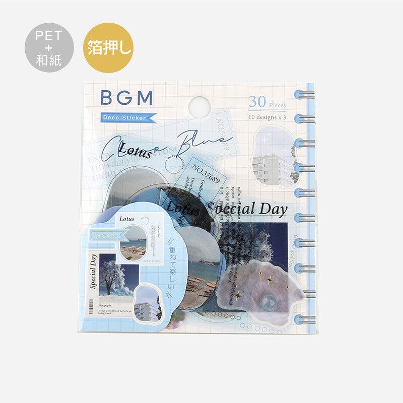 BGM Mix Seal Photo Flake Stickers - Clear Blue - Default Title by Techo Treats Stationery