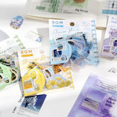 BGM Mix Seal Photo Flake Stickers - Clear Blue - Default Title by Techo Treats Stationery