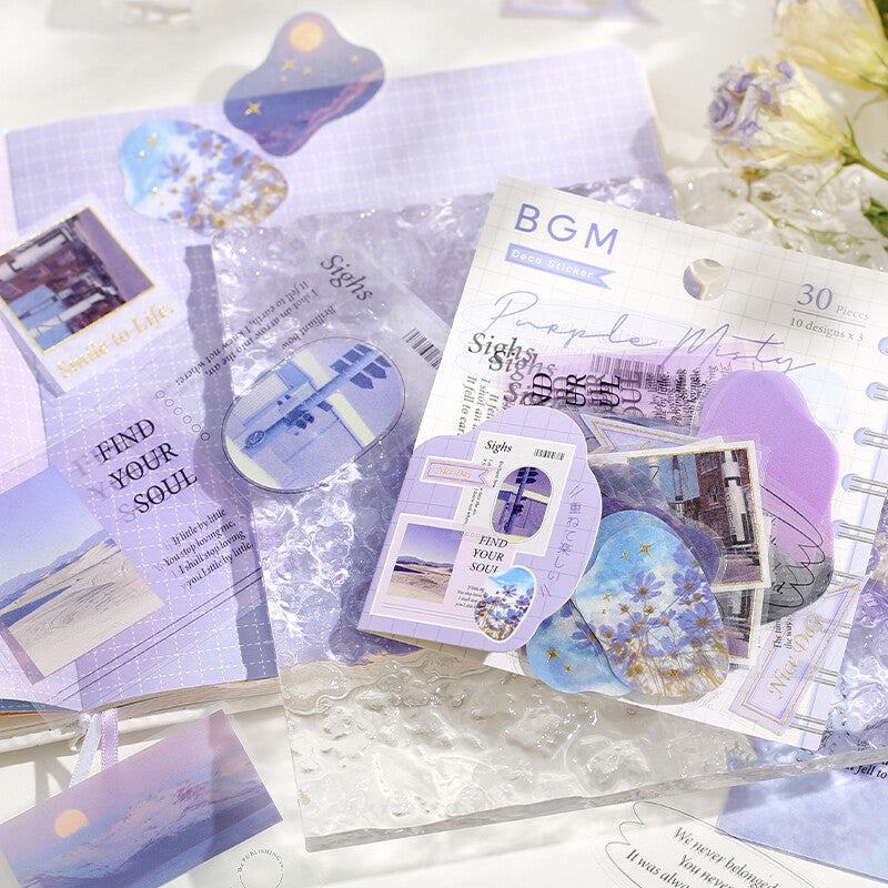 BGM Mix Seal Photo Flake Stickers - Purple Misty - Default Title by Techo Treats Stationery