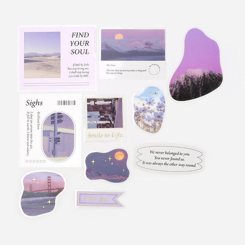 BGM Mix Seal Photo Flake Stickers - Purple Misty - Default Title by Techo Treats Stationery