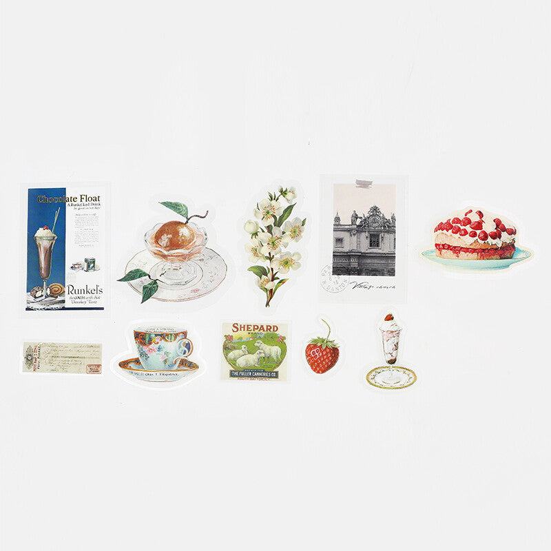 BGM Mix Seal Vintage Flake Stickers - Afternoon Time - Default Title by Techo Treats Stationery