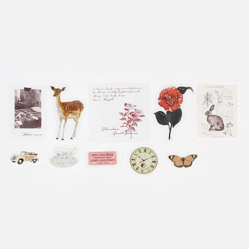 BGM Mix Seal Vintage Flake Stickers - Butterfly Valley - Default Title by Techo Treats Stationery