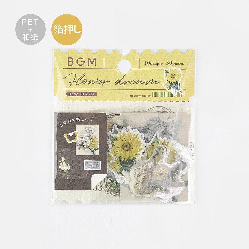 BGM Mix Seal Vintage Flake Stickers - Flower Dream - Default Title by Techo Treats Stationery