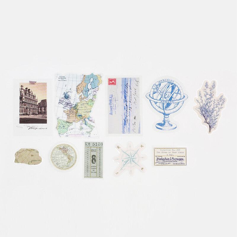 BGM Mix Seal Vintage Flake Stickers - Memory Trips - Default Title by Techo Treats Stationery