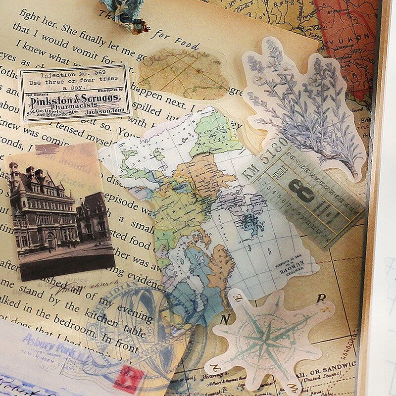 BGM Mix Seal Vintage Flake Stickers - Memory Trips - Default Title by Techo Treats Stationery