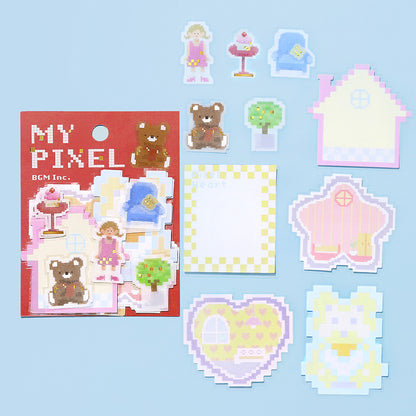 BGM My Pixel Memo Sticker - Miniature House - Default Title by Techo Treats Stationery