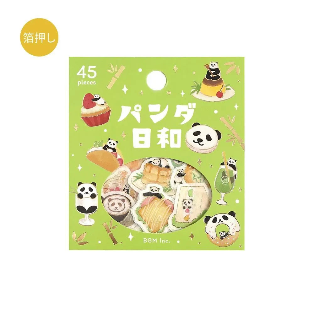 BGM Panda Days Foil-stamped Flake Seal - Cafe - Default Title by Techo Treats Stationery