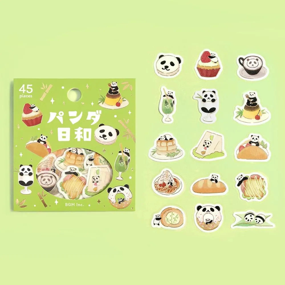 BGM Panda Days Foil-stamped Flake Seal - Cafe - Default Title by Techo Treats Stationery