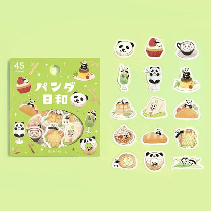 BGM Panda Days Foil-stamped Flake Seal - Cafe - Default Title by Techo Treats Stationery