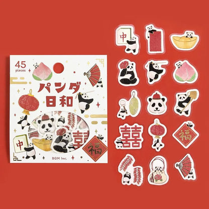 BGM Panda Days Foil-stamped Flake Seal - Chinese Style - Default Title by Techo Treats Stationery