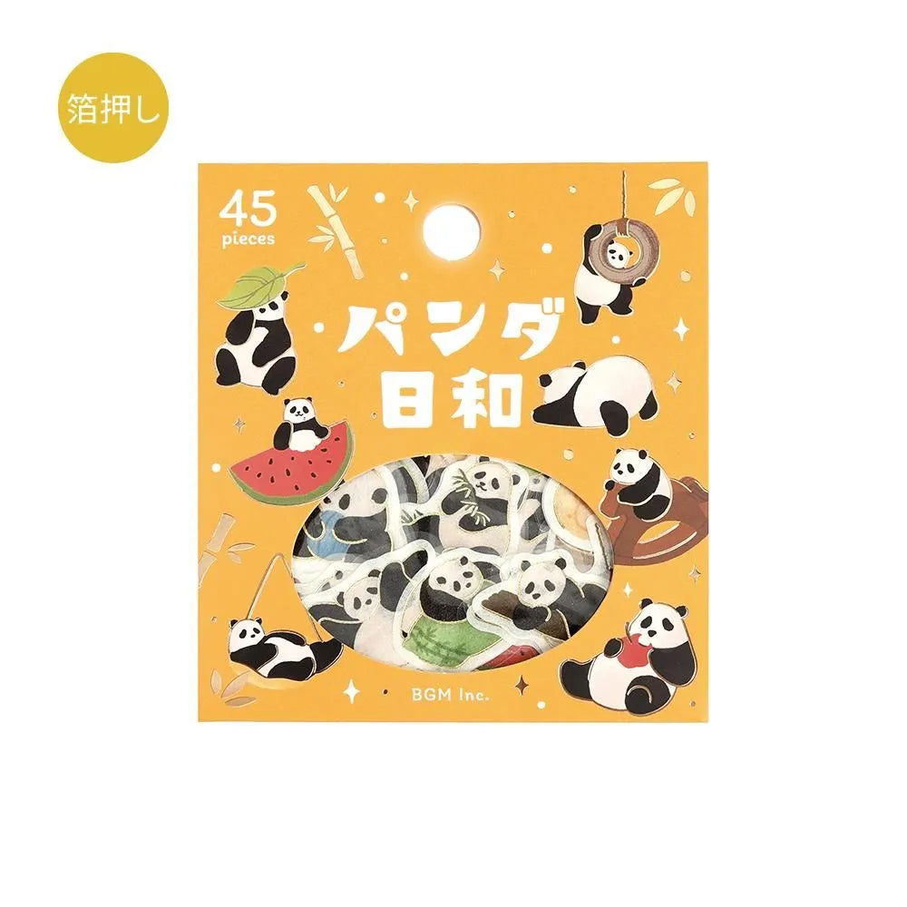 BGM Panda Days Foil-stamped Flake Seal - Everyday Life - Default Title by Techo Treats Stationery