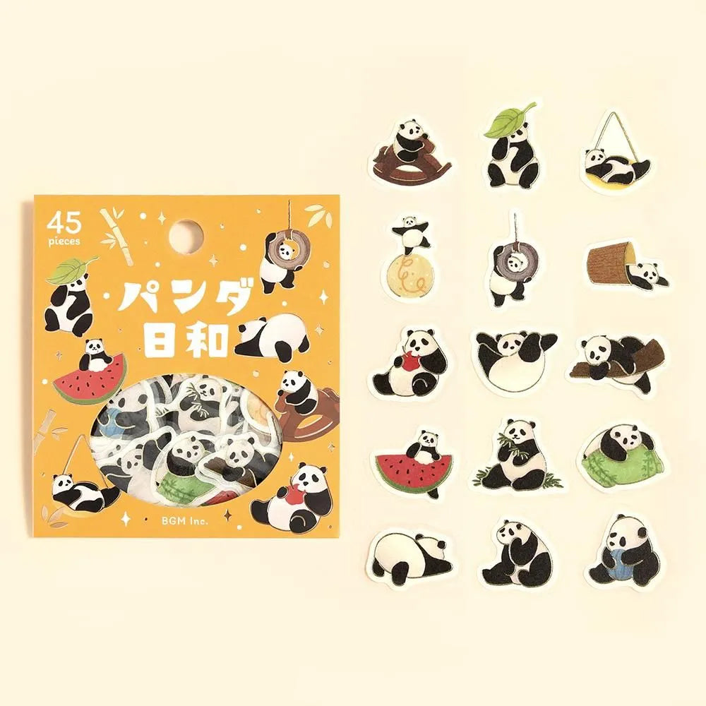 BGM Panda Days Foil-stamped Flake Seal - Everyday Life - Default Title by Techo Treats Stationery
