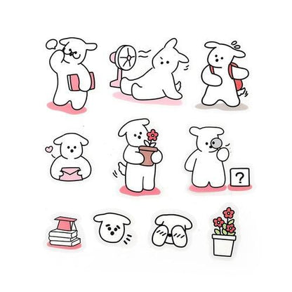 BGM Petit Puppy Clear Sticker - Pink - Default Title by Techo Treats Stationery
