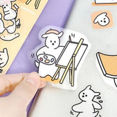 BGM Petit Puppy Clear Sticker - Yellow - Default Title by Techo Treats Stationery