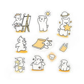 BGM Petit Puppy Clear Sticker - Yellow - Default Title by Techo Treats Stationery