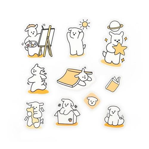 BGM Petit Puppy Clear Sticker - Yellow - Default Title by Techo Treats Stationery