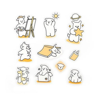 BGM Petit Puppy Clear Sticker - Yellow - Default Title by Techo Treats Stationery