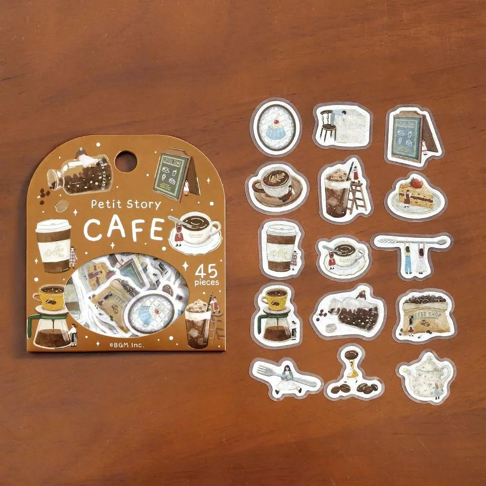 BGM Petit Story Foil-stamped Flake Seal - Cafe