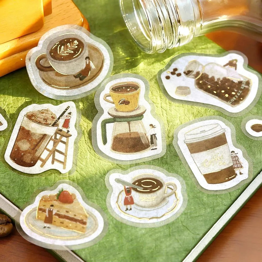 BGM Petit Story Foil-stamped Flake Seal - Cafe