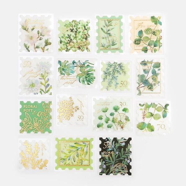 BGM Plant Encyclopaedia Foil-stamped Flake Seal - Green - Default Title by Techo Treats Stationery