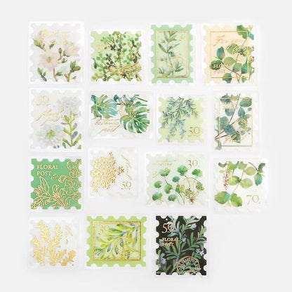 BGM Plant Encyclopaedia Foil-stamped Flake Seal - Green - Default Title by Techo Treats Stationery
