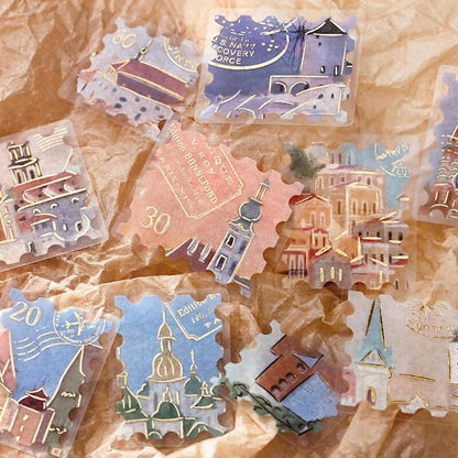 BGM Post Office Foil-stamped Flake Seal - Around the World - Default Title by Techo Treats Stationery