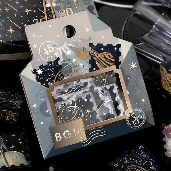 BGM Post Office Foil-stamped Flake Seal - Astronomy - Default Title by Techo Treats Stationery
