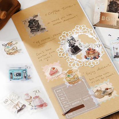 BGM Post Office Foil-stamped Flake Seal - Coffee Daily Life - Default Title by Techo Treats Stationery