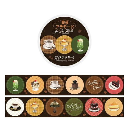 BGM Round Sticker Roll - Cafe A La Mode - Default Title by Techo Treats Stationery