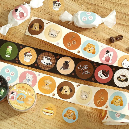 BGM Round Sticker Roll - Cafe A La Mode - Default Title by Techo Treats Stationery