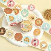 BGM Round Sticker Roll - Fluffy Animals - Default Title by Techo Treats Stationery
