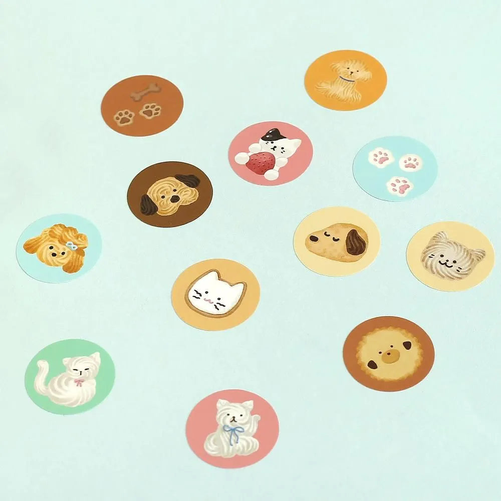 BGM Round Sticker Roll - Fluffy Animals - Default Title by Techo Treats Stationery