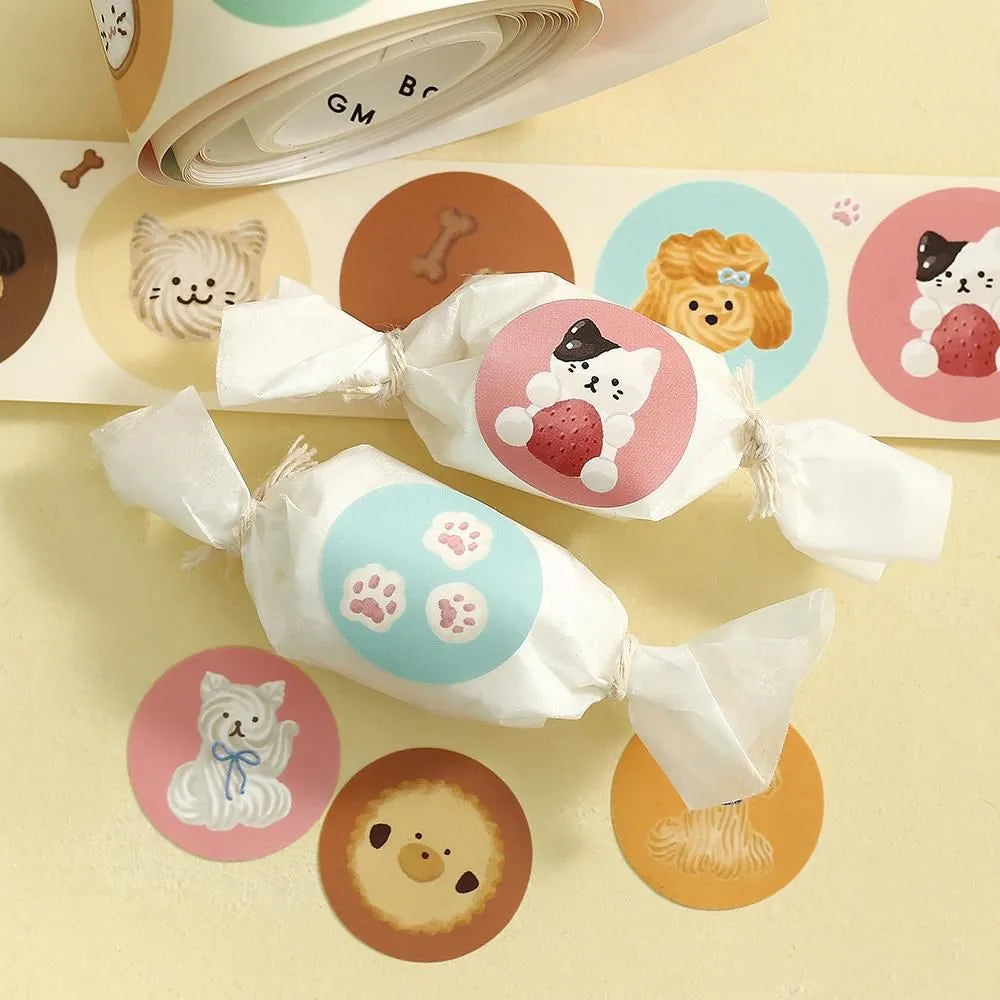 BGM Round Sticker Roll - Fluffy Animals - Default Title by Techo Treats Stationery