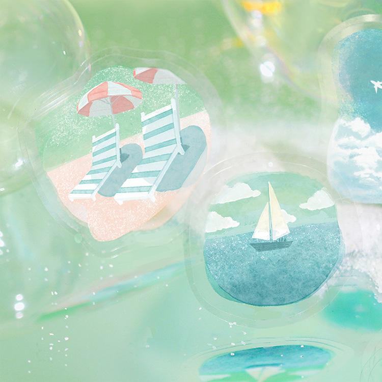 BGM Summer Limited Clear Seal - Light Blue - Default Title by Techo Treats Stationery