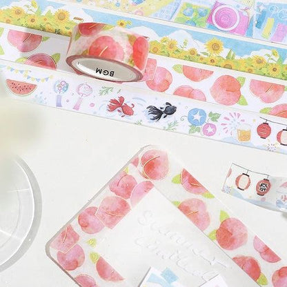 BGM Summer Limited Masking Tape 15mm - Summer Peach - Default Title by Techo Treats Stationery