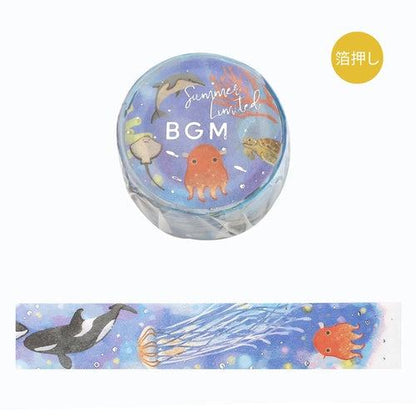 BGM Summer Limited Masking Tape 20mm - Sea Encyclopaedia - Default Title by Techo Treats Stationery