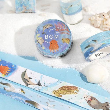 BGM Summer Limited Masking Tape 20mm - Sea Encyclopaedia - Default Title by Techo Treats Stationery