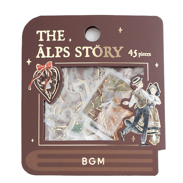 BGM The Alps Story Foil-stamped Flake Seal - Brown - Default Title by Techo Treats Stationery