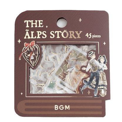 BGM The Alps Story Foil-stamped Flake Seal - Brown - Default Title by Techo Treats Stationery