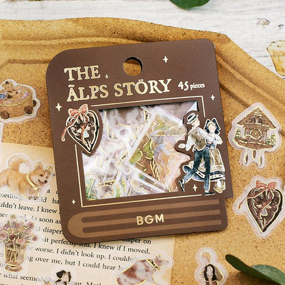 BGM The Alps Story Foil-stamped Flake Seal - Brown - Default Title by Techo Treats Stationery