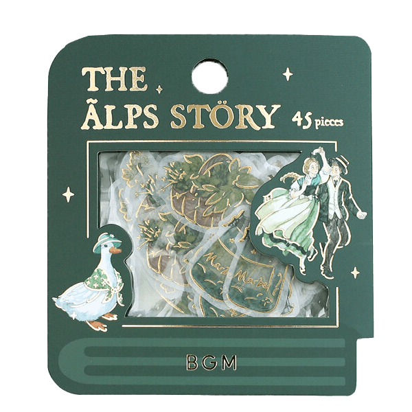 BGM The Alps Story Foil-stamped Flake Seal - Green - Default Title by Techo Treats Stationery