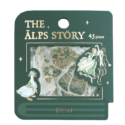 BGM The Alps Story Foil-stamped Flake Seal - Green - Default Title by Techo Treats Stationery
