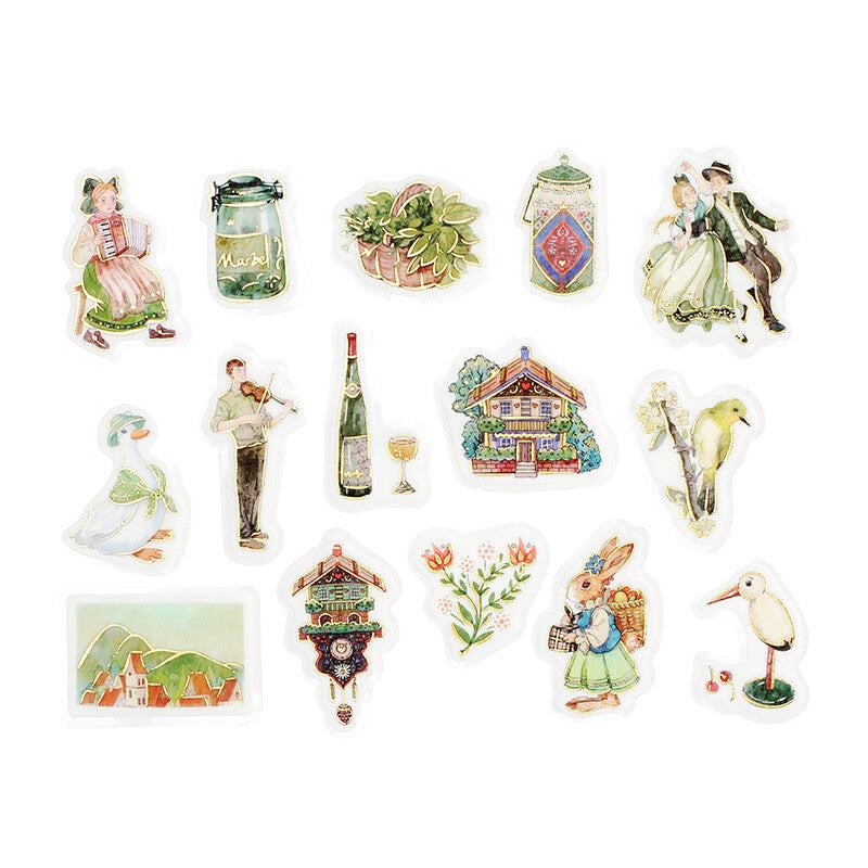 BGM The Alps Story Foil-stamped Flake Seal - Green - Default Title by Techo Treats Stationery