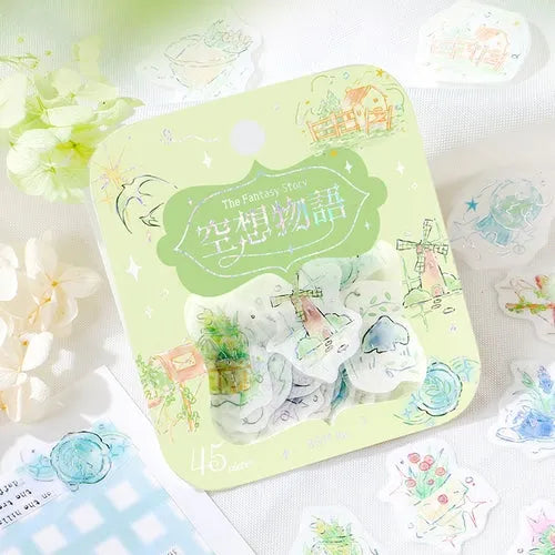 BGM The Fantasy Story Foil-stamped Flake Seal - Flower - Default Title by Techo Treats Stationery
