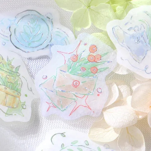 BGM The Fantasy Story Foil-stamped Flake Seal - Flower - Default Title by Techo Treats Stationery